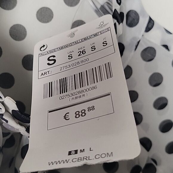 NWT XS S Ruffle Dot Black Victorian Long Sleeve Blouse Bow High Neck Tie Blouse - Picture 6 of 12